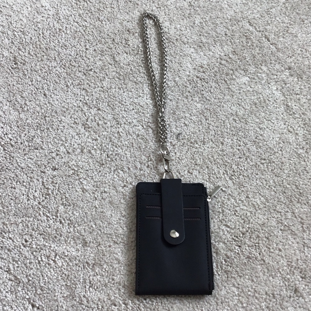 Black Card Holder with Chain